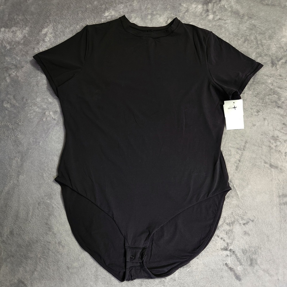 New SKIMS Fits Everybody T-Shirt Bodysuit Short Sleeve Onyx 2X Black BS-TSH-0752